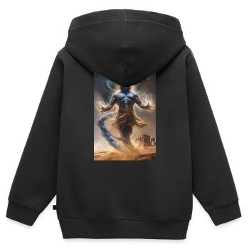 Flaschengeist Mythologie Mythos Geschenk - Kinder Premium Organic Zip Hoodie - Schwarz - Hinten - AI Model Kid Male (0cm)