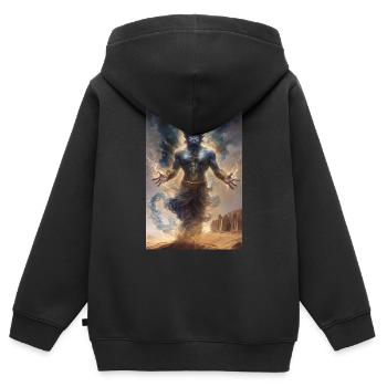 Gini Mythologie Mythos Geschenk - Kinder Premium Organic Zip Hoodie - Schwarz - Hinten - AI Model Kid Male (0cm)