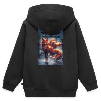 Fuchsfee Mythologie Mythos Geschenk - Kinder Premium Organic Zip Hoodie - Schwarz - Hinten - AI Model Kid Male (0cm)