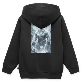 Yeti Mythologie Legende Geschenk - Kinder Premium Organic Zip Hoodie - Schwarz - Hinten - AI Model Kid Male (0cm)