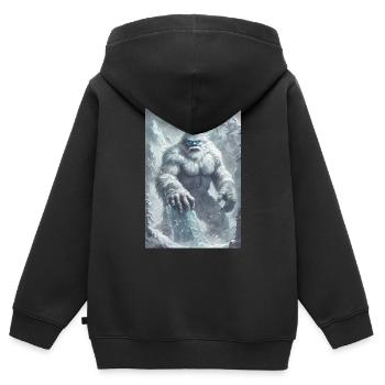 Yeti Legende Mythos Geschenk - Kinder Premium Organic Zip Hoodie - Schwarz - Hinten - AI Model Kid Male (0cm)