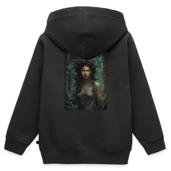 Medusa Mythologie Mythos Geschenk - Kinder Premium Organic Zip Hoodie - Schwarz - Hinten - AI Model Kid Male (0cm)