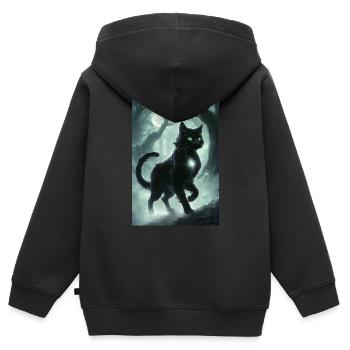 Katze Mythologie Mythos Geschenk - Kinder Premium Organic Zip Hoodie - Schwarz - Hinten - AI Model Kid Male (0cm)