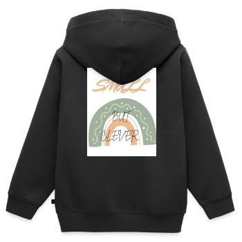 small but clever kids T-shirt - Kids Premium Organic Zip-up Hoodie - black - Back - AI Model Kid Male (0cm)