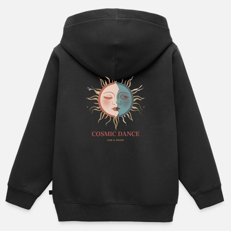 Cosmic Dance Spiritual Gift - Kids Premium Organic Zip-up Hoodie - black