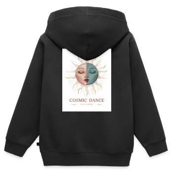 Cosmic Dance Spirituell Geschenk - Kinder Premium Organic Zip Hoodie - Schwarz - Hinten - AI Model Kid Male (0cm)