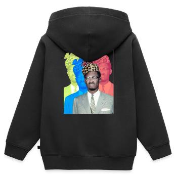 Patrice Lumumba - Kinder Premium Organic Zip Hoodie - Schwarz - Hinten - AI Model Kid Male (0cm)