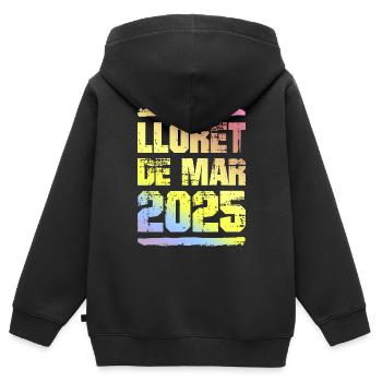 Lloret De Mar 2025 Bunt - Kinder Premium Organic Zip Hoodie - Schwarz - Hinten - AI Model Kid Male (0cm)