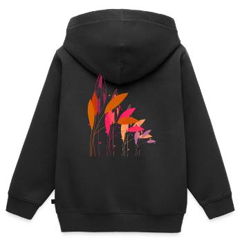 Pflanzen - Kinder Premium Organic Zip Hoodie - Schwarz - Hinten - AI Model Kid Male (0cm)