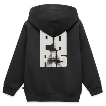 Tour eiffel paris - Sweat Premium à capuche zippé enfant bio - noir - Dos - AI Model Kid Male (0cm)