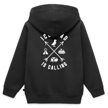 Iceland is calling Island Icons Design - Kinder Premium Organic Zip Hoodie - Schwarz - Hinten - AI Model Kid Male (0cm)