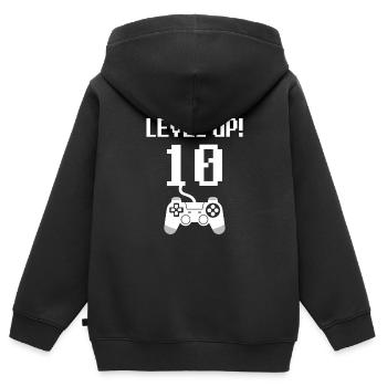 10. Geburtstag Level up - Kinder Premium Organic Zip Hoodie - Schwarz - Hinten - AI Model Kid Male (0cm)