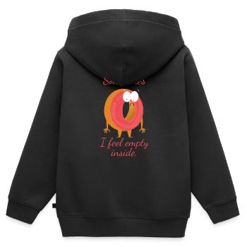 Je me sens parfois vide Donut cadeau vide - Sweat Premium à capuche zippé enfant bio - noir - Dos - AI Model Kid Male (0cm)