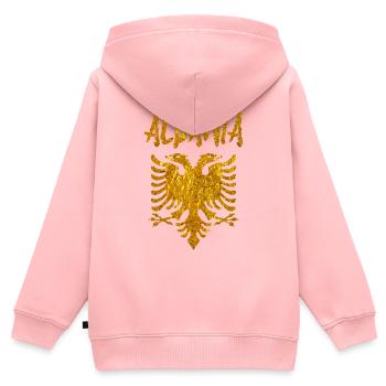 Albania - Kosovo - Kids Premium Organic Zip-up Hoodie - rose - Back - AI Model Kid Female (0cm)