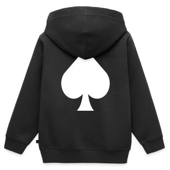 Pik weis | Poker Blackjack Skat Glücksspiel - Kinder Premium Organic Zip Hoodie - Schwarz - Hinten - AI Model Kid Male (0cm)