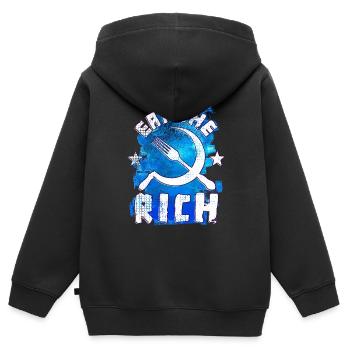 Eat The Rich - Kinder Premium Organic Zip Hoodie - Schwarz - Hinten - AI Model Kid Male (0cm)