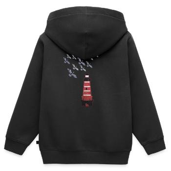 phare - Sweat Premium à capuche zippé enfant bio - noir - Dos - AI Model Kid Male (0cm)