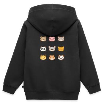 Kawaii Aufkleber - Kinder Premium Organic Zip Hoodie - Schwarz - Hinten - AI Model Kid Male (0cm)