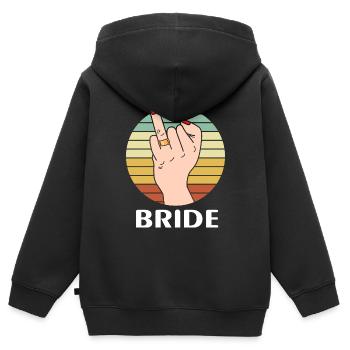 Mariage mariage majeur mariage - Sweat Premium à capuche zippé enfant bio - noir - Dos - AI Model Kid Male (0cm)