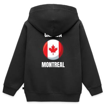 Montreal Canada Geschenkidee - Kinder Premium Organic Zip Hoodie - Schwarz - Hinten - AI Model Kid Male (0cm)
