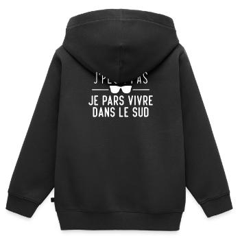 Ich kann nicht, ich werde im Süden leben - Kinder Premium Organic Zip Hoodie - Schwarz - Hinten - AI Model Kid Male (0cm)