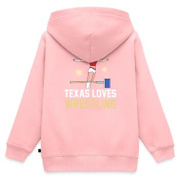 Conception de lutte au Texas pour les fiers fans du Texas - Sweat Premium à capuche zippé enfant bio - rose - Dos - AI Model Kid Female (0cm)