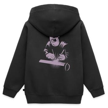 Industrie du soudage à l’arc Welder Silhouette - Sweat Premium à capuche zippé enfant bio - noir - Dos - AI Model Kid Male (0cm)