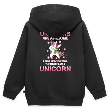 Unicorns are fantastic - Kids Premium Organic Zip-up Hoodie - black - Back - AI Model Kid Male (0cm)