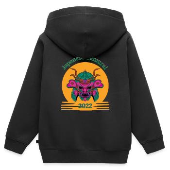 Japanese Samurai_2022 - Kids Premium Organic Zip-up Hoodie - black - Back - AI Model Kid Male (0cm)