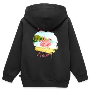 Tropical Feeling - Kids Premium Organic Zip-up Hoodie - black - Back - AI Model Kid Male (0cm)