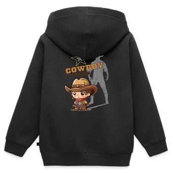 Cowboy au travail - Sweat Premium à capuche zippé enfant bio - noir - Dos - AI Model Kid Male (0cm)