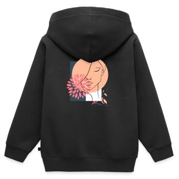 Feminin Magic - Kinder Premium Organic Zip Hoodie - Schwarz - Hinten - AI Model Kid Male (0cm)