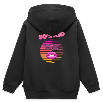KID des années 90 - Sweat Premium à capuche zippé enfant bio - noir - Dos - AI Model Kid Male (0cm)