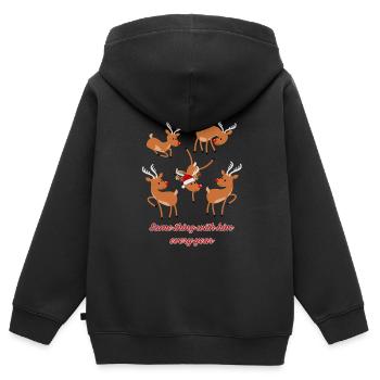Crazy rendeer - Kinder Premium Organic Zip Hoodie - Schwarz - Hinten - AI Model Kid Male (0cm)