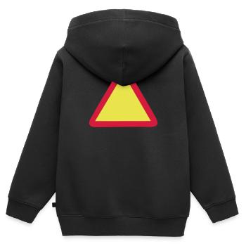 blanco schild - Kinder Premium Organic Zip Hoodie - Schwarz - Hinten - AI Model Kid Male (0cm)