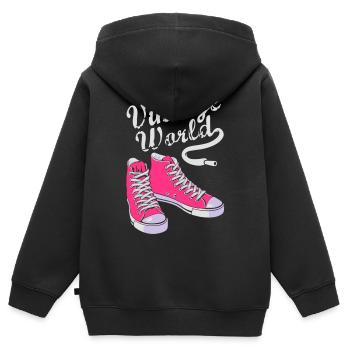 Vintage-Turnschuhe - Kinder Premium Organic Zip Hoodie - Schwarz - Hinten - AI Model Kid Male (0cm)
