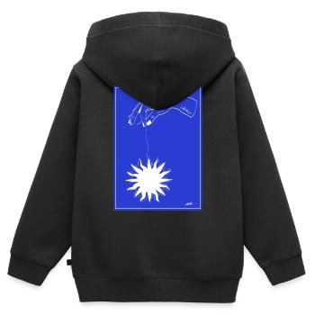 briller - Sweat Premium à capuche zippé enfant bio - noir - Dos - AI Model Kid Male (0cm)