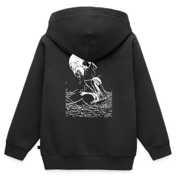 Storch - Kinder Premium Organic Zip Hoodie - Schwarz - Hinten - AI Model Kid Male (0cm)