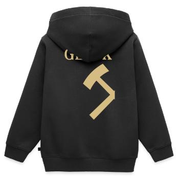 Partnershirt - Glück Auf! - Glück - Kinder Premium Organic Zip Hoodie - Schwarz - Hinten - AI Model Kid Male (0cm)