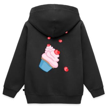 Muffin - Kinder Premium Organic Zip Hoodie - Schwarz - Hinten - AI Model Kid Male (0cm)