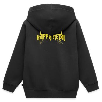 Happy Heavy Metal Musik - Kinder Premium Organic Zip Hoodie - Schwarz - Hinten - AI Model Kid Male (0cm)