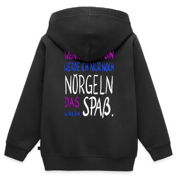 wenn ich alt bin .... - Kinder Premium Organic Zip Hoodie - Schwarz - Hinten - AI Model Kid Male (0cm)