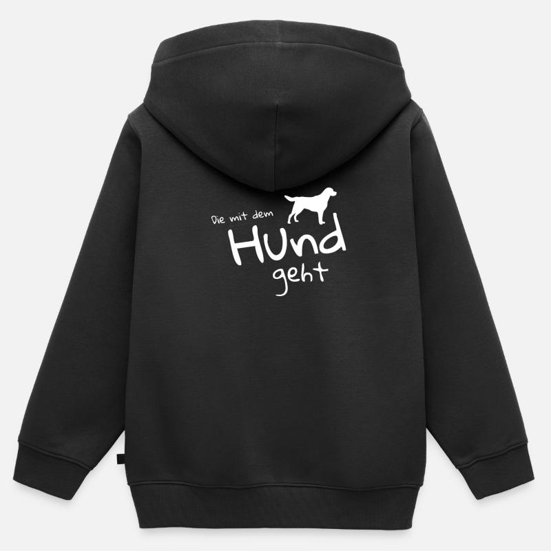 Porte-chien idée cadeau chien - Sweat Premium à capuche zippé enfant bio - noir