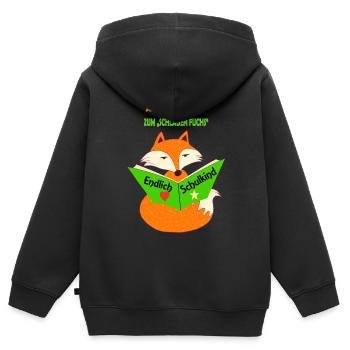 schulkind fuchs einschulung - Kinder Premium Organic Zip Hoodie - Schwarz - Hinten - AI Model Kid Male (0cm)