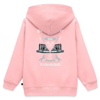 Trucker aus Leidenschaft - Kinder Premium Organic Zip Hoodie - Rosa - Hinten - AI Model Kid Female (0cm)