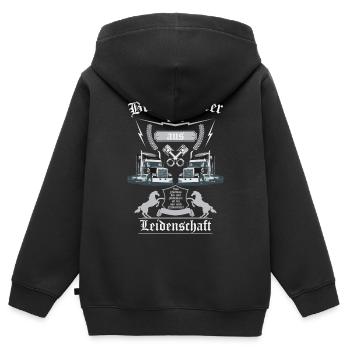 Trucker aus Leidenschaft - Kinder Premium Organic Zip Hoodie - Schwarz - Hinten - AI Model Kid Male (0cm)