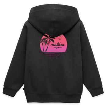 Malibu Co - Kinder Premium Organic Zip Hoodie - Schwarz - Hinten - AI Model Kid Male (0cm)