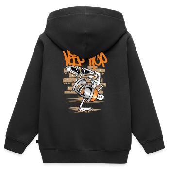 Breakdance B-Boy Streetdance Design Hip Hop Dance - Kinder Premium Organic Zip Hoodie - Schwarz - Hinten - AI Model Kid Male (0cm)