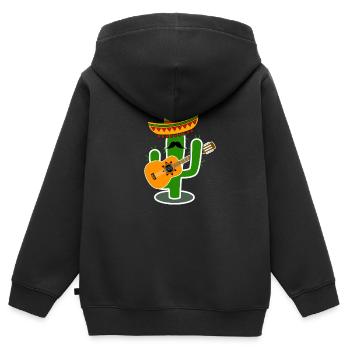 Cactus Sombrero Guitar - Kinder Premium Organic Zip Hoodie - Schwarz - Hinten - AI Model Kid Male (0cm)