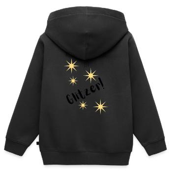 Glitzer - Glitzer ist meine Lieblingsfarbe - Kinder Premium Organic Zip Hoodie - Schwarz - Hinten - AI Model Kid Male (0cm)